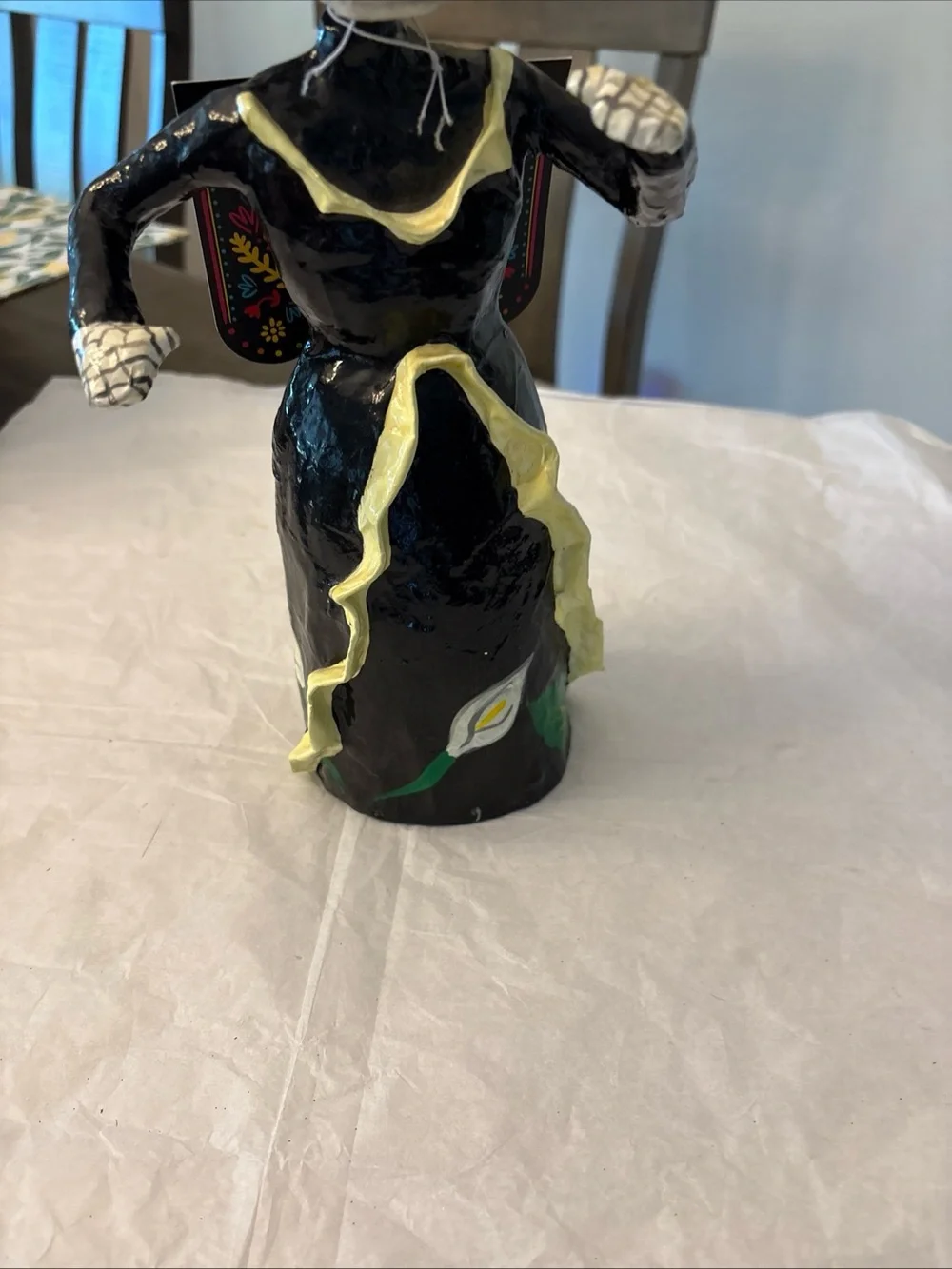 Mexican Skeleton Catrina Figure Day of the Dead Paper Mache 12”